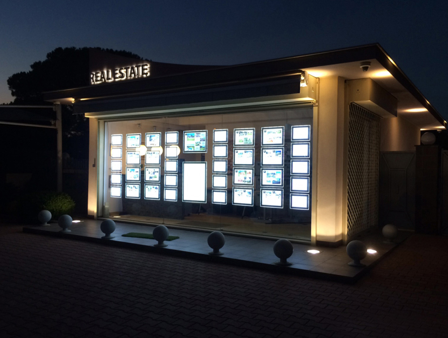 Real estate shop window display 