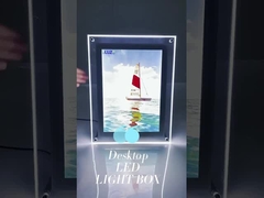 Clear crystal photo frame table standed lighting menu a4 led frame