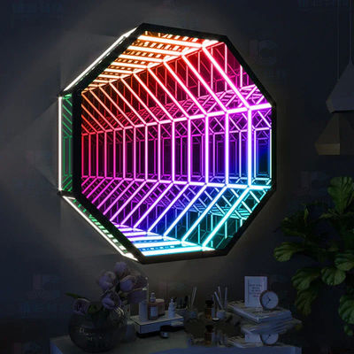 Buy Home Bar LED Neon Sign Mirror Background Wall Decorative Infinity LED Mirror Light online manufacture
