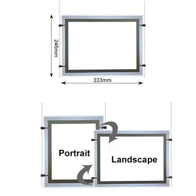Buy Snap Frame Crystal Light Box A4 Size Crystal Window Display Hanging Lightbox online manufacture