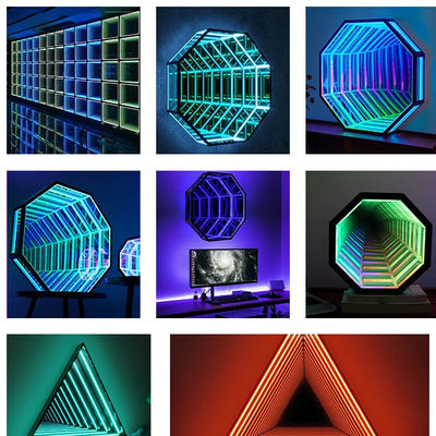 Buy 50000 Hours Lifetime Mirror Neon Sign Octagon Infinity LED Neon Light online manufacture