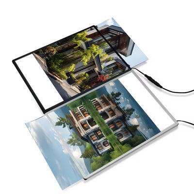 Buy Customized Size Glass Panel Advertising Poster Frame LED A4 Light Box online manufacture