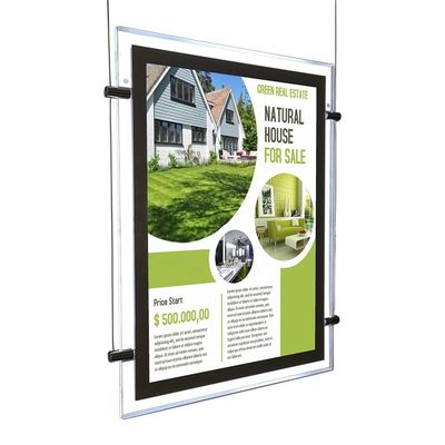 Buy Backlit Real Estate Sign Hanging Window Poster Advertising A3 A4 Acrylic Picture Photo Frame Led Display Light Box online manufacture