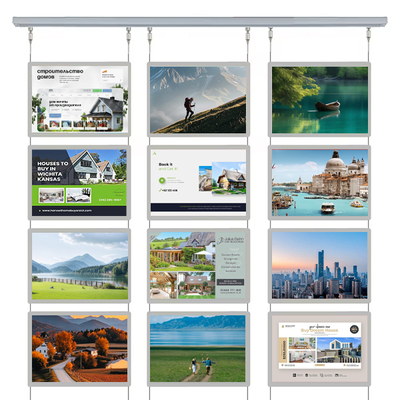Buy Horizontal Hanging Crystal Light Box 210 X 297mm Slim LED Sign Board Display Panel online manufacture