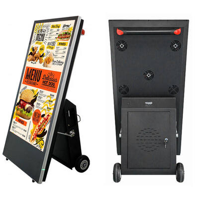 buy High Brightness 2500cd IP65 Waterproof Foldable with Wheels Digital Signage Display and Interactive Kiosk online manufacture