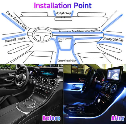 0.6kg Car Ambient Lights 18 In 1 Symphony Music Control Wireless Ambient Lighting Car