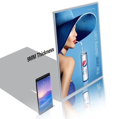 A1/A2/A3/A4 Glass LED Ultra Thin Lightbox Display Aluminum Advertising Poster Frame